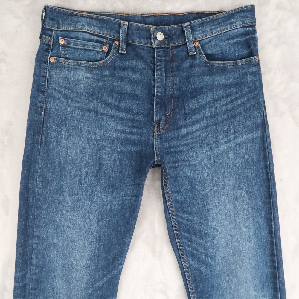 Levi's Jeans Mens 34x32 Fits 33x31.5 Blue 513 Slim Straight Stretch 08513-0934